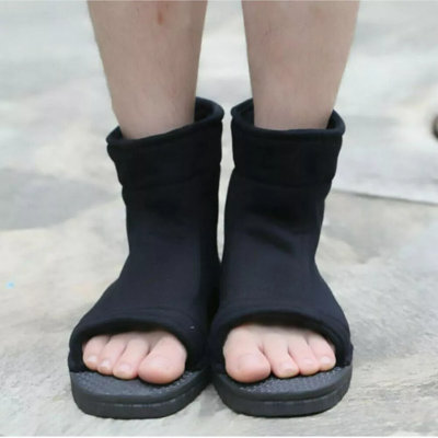 The Holiday Aisle® Anime Shoes Cosplay Boots Japanese Traditional Role Open-toe Halloween Black Size 37