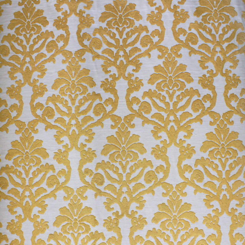 Damask Velvet | Kiani Fabric, Tangerine