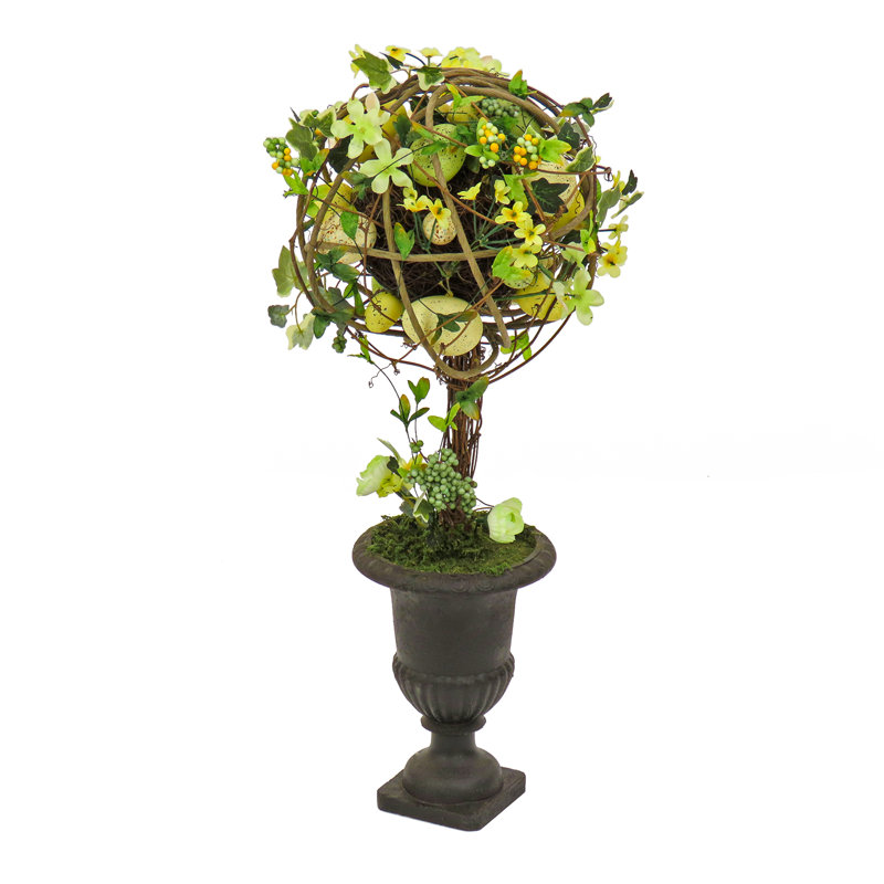 18'' Artificial Flowering Topiary in Urn