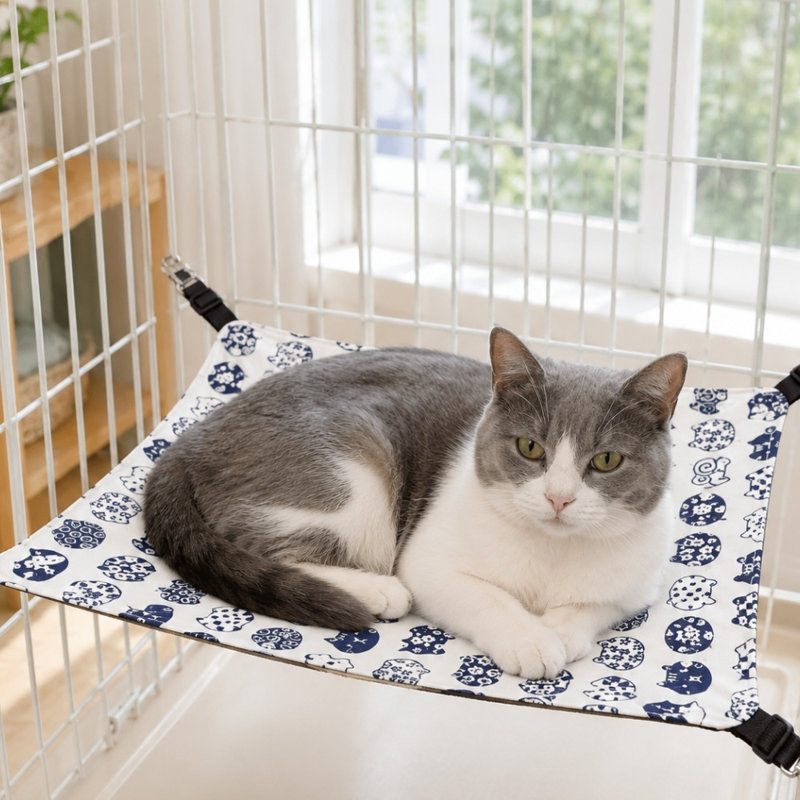 Lit réglable pour hamac pour chat suspendu, nid de panier de cage pour chat en peluche chaud double face, chaise longue détachable et lavable pour chats et petits chiens, plusieurs options de motifs
