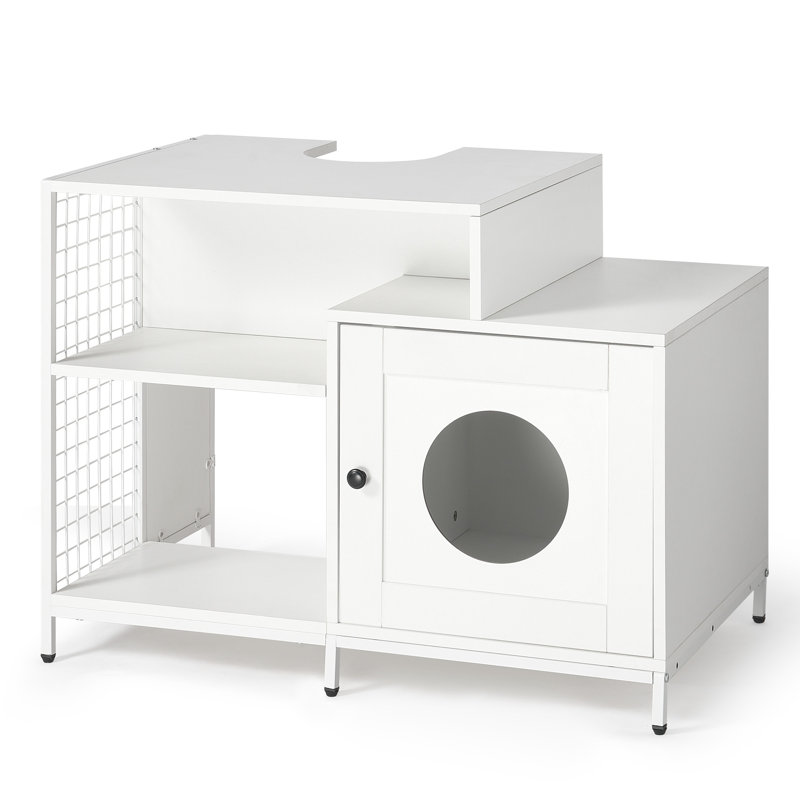 Cat litter box enclosure for bathroom