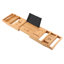 Freestanding and No Mounting / Installation Required Bamboo Bath Caddy