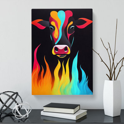 Cow Flame - Wrapped Canvas