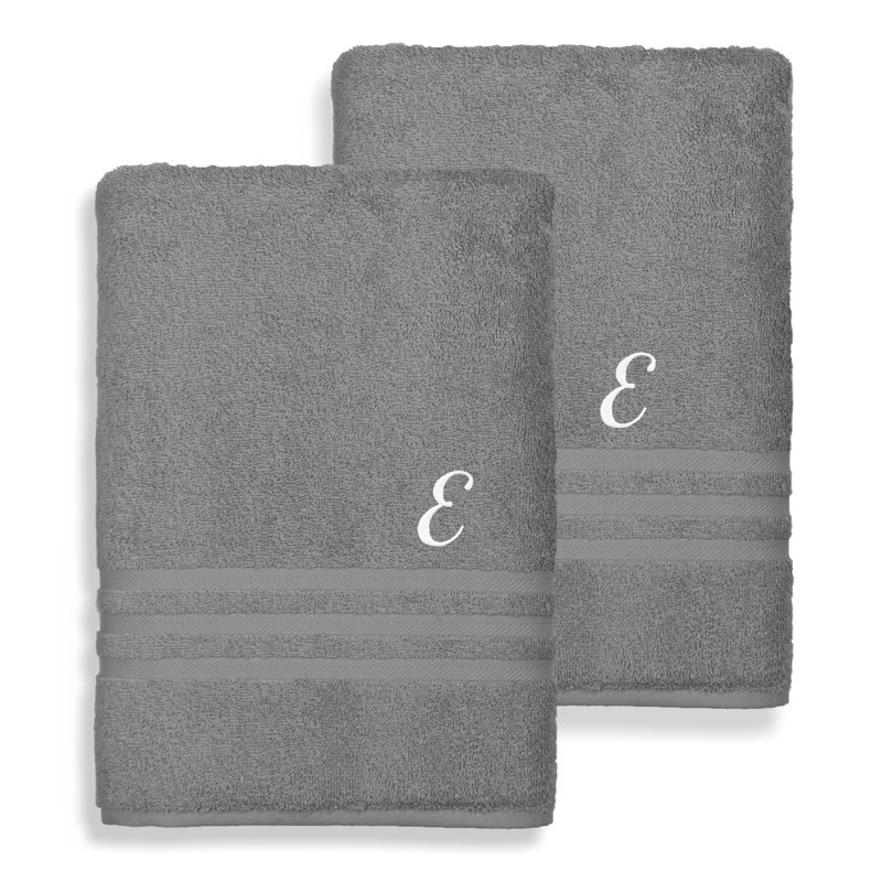 Serviette de bain en coton Denzi 1, E, Gris foncé