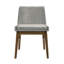 Chaise d'appoint rembourrée grise / noyer Atiba