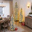 Ensemble de 3 sapins de Noël artificiels floqués et pré-illuminés – Sapins fins de 1,20 m, 1,80 m et 2,40 m avec 520 lumières DEL bicolores, 11 modes d'éclairage, 1455 extrémités de branches – Décoration de Noël floquée neigeuse peu encombrante pour les petits espaces, l'entrée et les réceptions de fin d'année