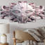 Alien Fractal Space Universe en 3D rose IV - Fractals, reproduction d'art sur toile - 5 panneaux