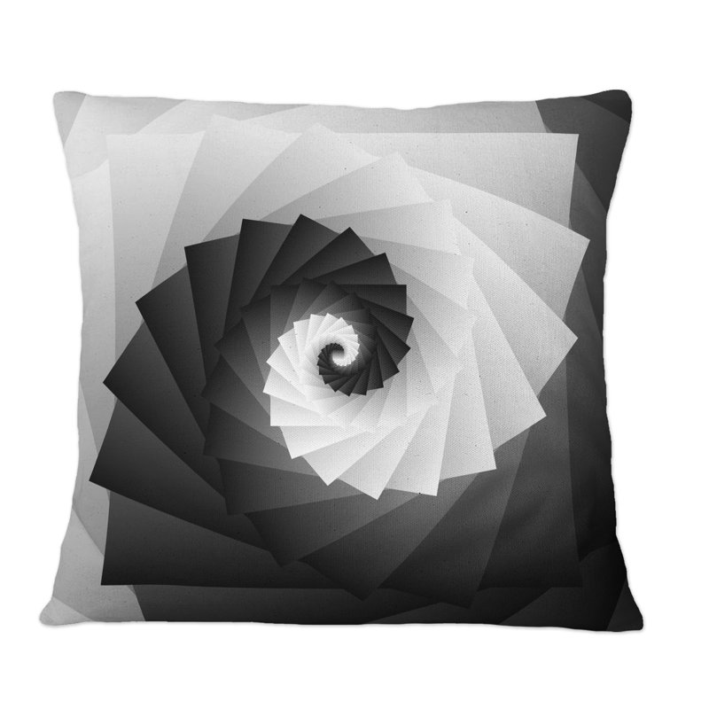 Coussin décoratif noir et blanc, 16 po x 16 po