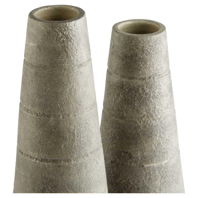 Thera Handcrafted Ceramic Table Vase, 19.5'' H x 7'' W x 7'' D, Gray