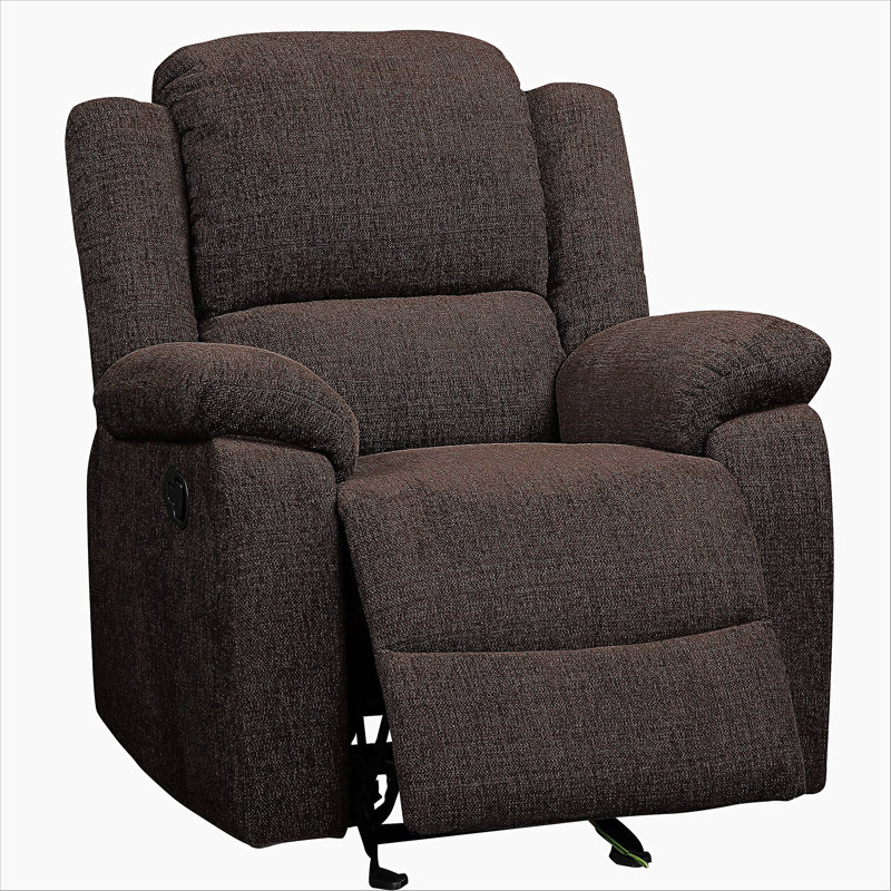 Madden Upholstered Glider Recliner in Brown