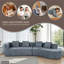 Canapé modulaire de 132 po au design incurvé, canapé modulaire en chenille 2 pièces avec 4 coussins, éponge moelleuse et coussin à ressorts, grand canapé modulaire en éponge pour le salon-1197919530