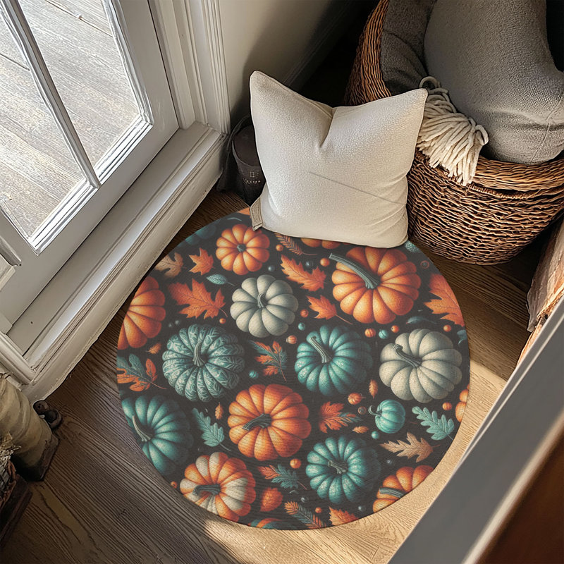 Tapis tressé Patch of Fall, Rond 5 pi