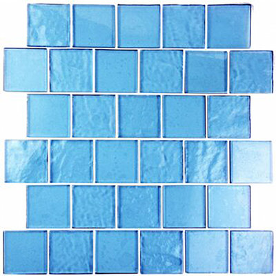 Landscape 2 in. x 2 in. Translucent Glass Plastic Face Mounted Brick Mosaic Designer Pool Tile