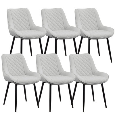 Faux Leather Upholstered Metal Dining Chair