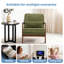 Chaise rembourrée en mélange de lin avec pieds en bois et coussin lombaire-2010578076