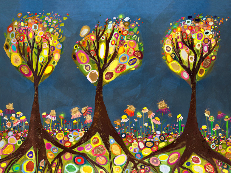 " Roots & Seeds " Painting, 18" H x 24" W