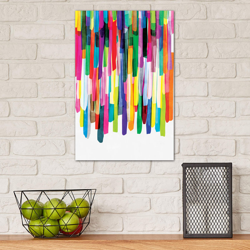 Colourful Stripes IV by Mareike Böhmer - Painting on Canvas, Wrapped Canvas, 66.04 cm H x 45.72 cm W x 1.91 cm D