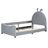 Twin Size Upholstered Daybed With Rabbit Ear Shaped Headboard, Gray-1202911243