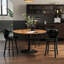 Black Swivel Bar Stool with Backrest and Footrest