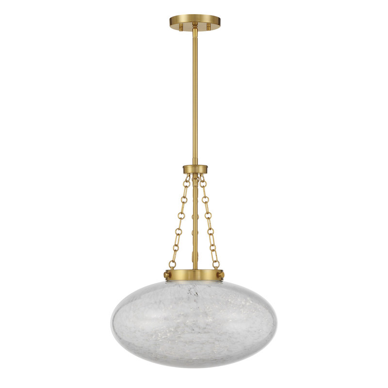 Willow 1-Light Pendant in Warm, Brass