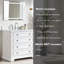 Meuble-lavabo simple autoportant de 36 po avec plateau en marbre entièrement assemblé