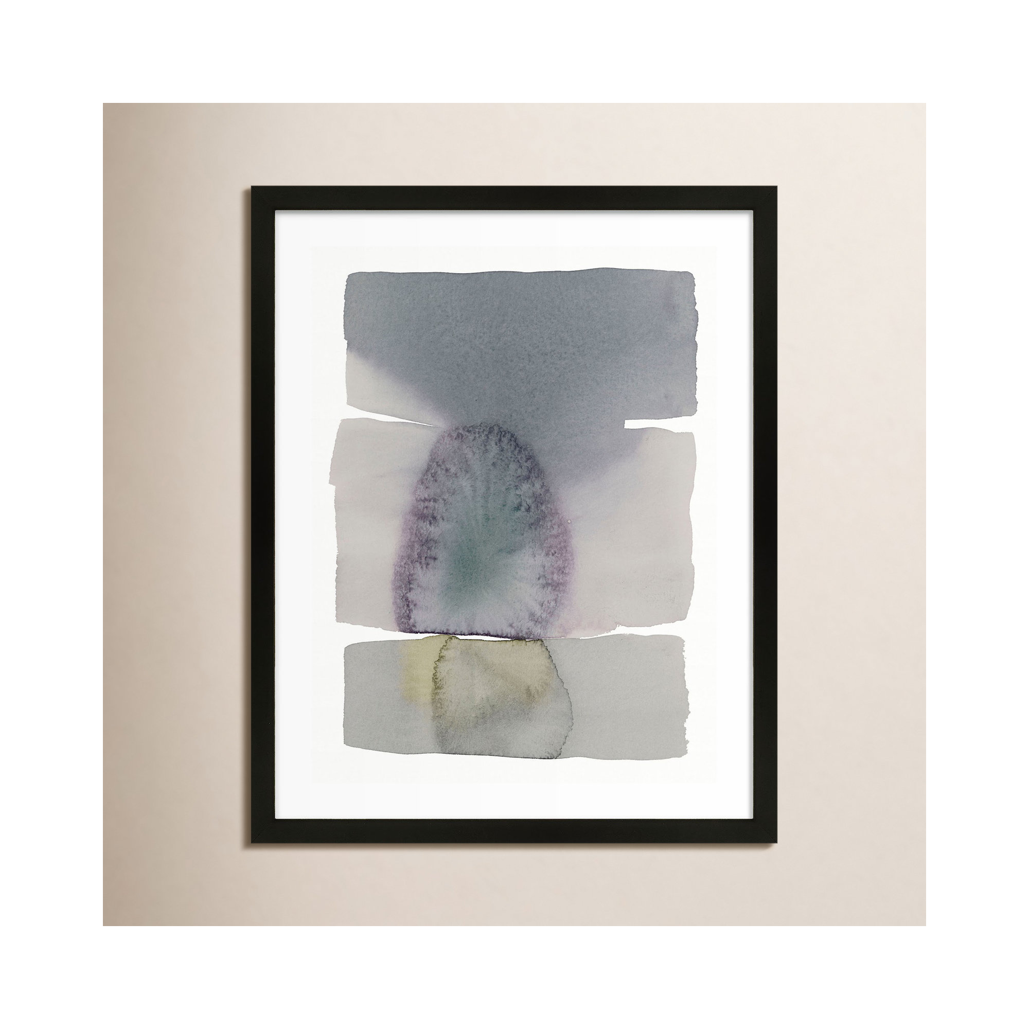 Gray On Gray 5 by Jacques Pilon, Black Framed, 30" H x 24" W