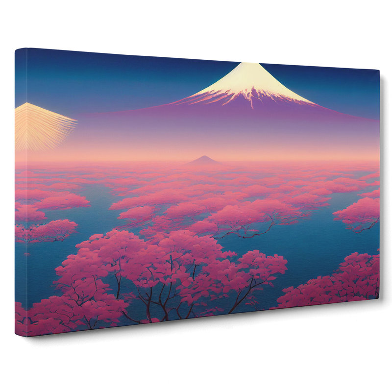 Radiant Japanese Mountains - Wrapped Canvas Print, 50cm H x 76cm W x 3cm D