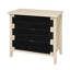 Buffet à 3 tiroirs en corde tissée à la main avec tablettes réglables pour la cuisine, style moderne, ton principal naturel, panneau de particules + matériau, armoire de rangement avec protection supérieure imperméable et tiroirs