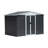 Outdoor Storage Garden Bike Shed 8X6 Feet Apex Roof Dark Grey With Aluminum Alloy Frame And Sliding Door-121324771-121324772