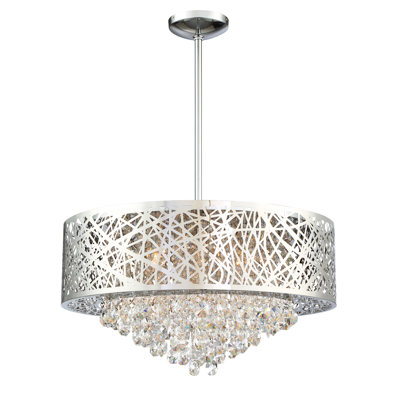 Lustre tambour en cristal 6 lumières Doby
