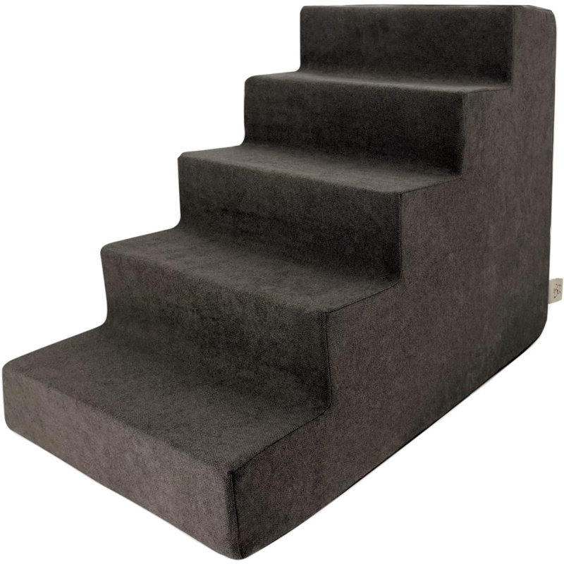 Escalier pour chien, rampe portative en mousse pour marches pour canapé et lit surélevé, balançoire antidérapante, 5 marches