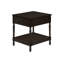 Table d'appoint, 2 niveaux, table de bout, table d'appoint, carré, table de chevet, chambre à coucher, lampe, placage brun, traditionnel