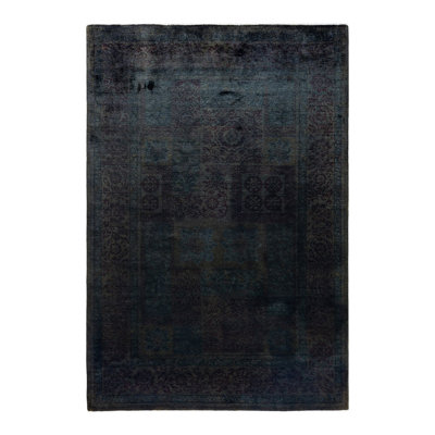 Tapis unique noué à la main Vibrance - brun, 5 pi 2 po x 7 pi 7 po