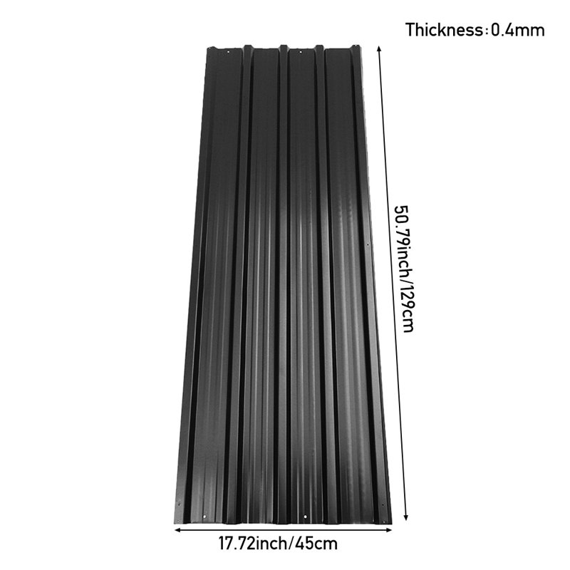 Dakota Fields Steel Roofing Kit, Black, 129cm H x 45cm W x 0.48cm D