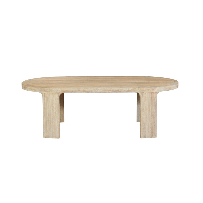 Eclipse Outdoor Solid Teak Wood Natural Look Coffee Table, Beige