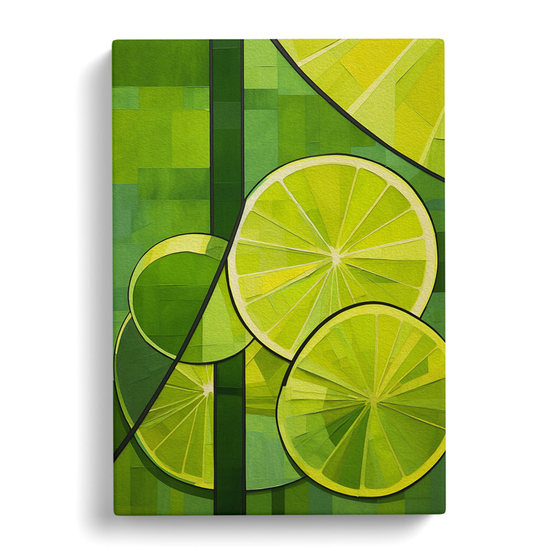 Sliced Lime Deco - No Frame Print, 50cm H x 35cm W x 3cm D