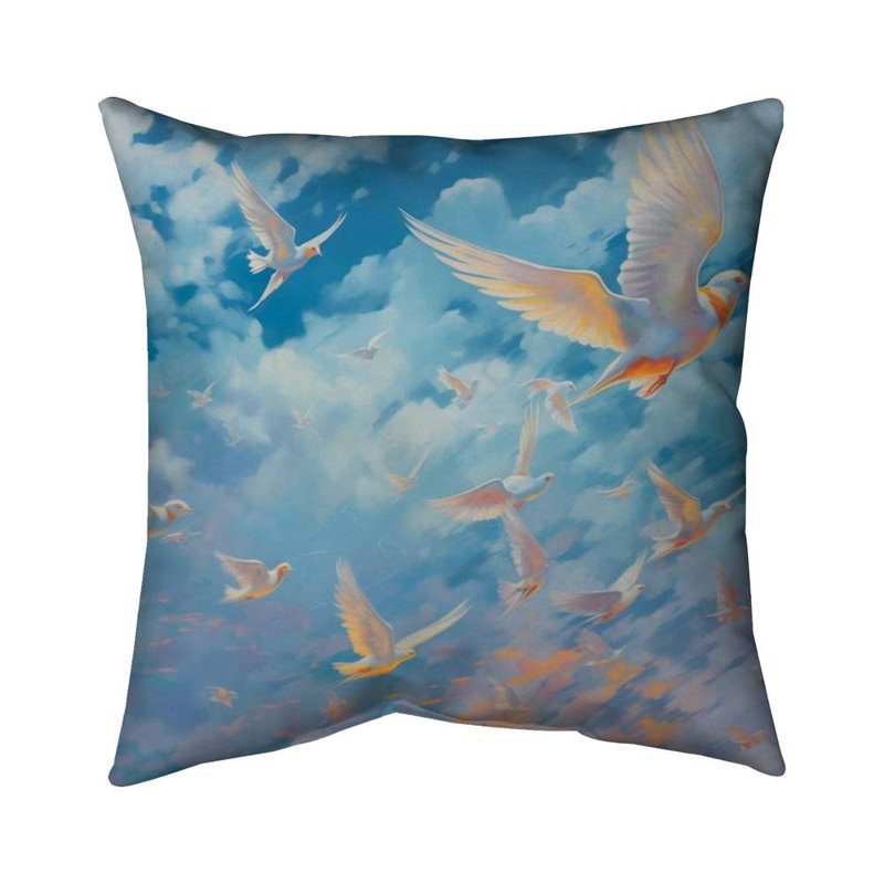 The Flight - Animals Blue Poly Twill Throw Pillow Insert, Square 18"