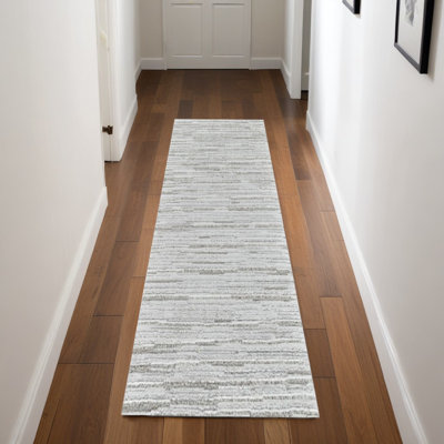 Tapis de couloir gris antidérapant 8 pi