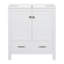Meuble-lavabo 30 po avec fermeture en douceur, lavabo blanc, bois massif + armoire, 2 portes et 1 rangement, meuble-lavabo contemporain avec élément, lavabo en céramique, cadre, 2 portes et 1 tiroir-73295870