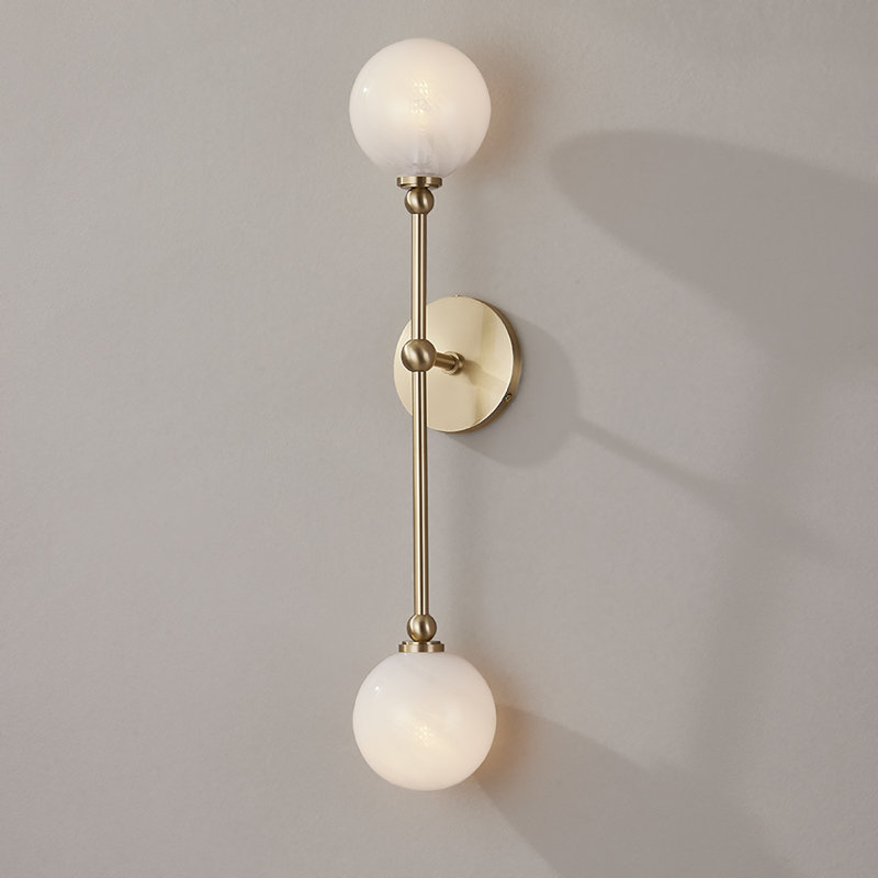 ANDREWS 2 LIGHT WALL SCONCE, Aged Brass