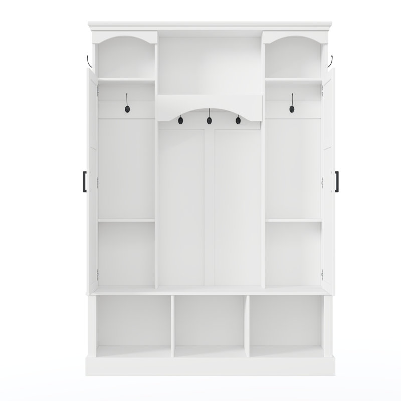 Arbre d'entrée spacieux en MDF avec rangement, maison de campagne moderne pour entrée