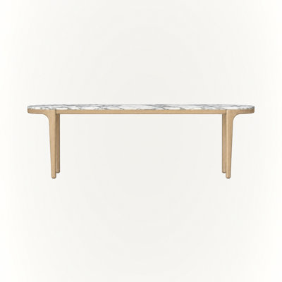 Tcha 95-inch Arabescato Marble Dining Table