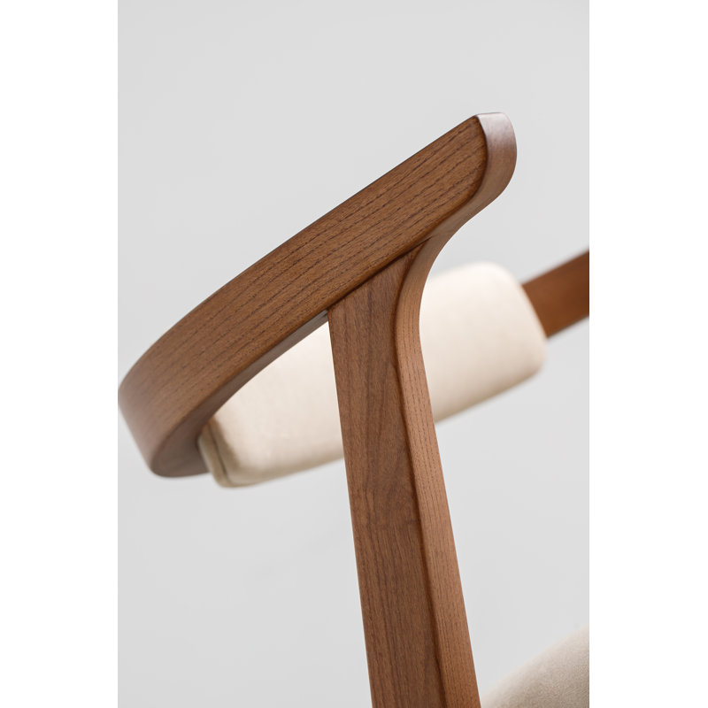 Ellis Dining Chair, Matte Brown, Beige