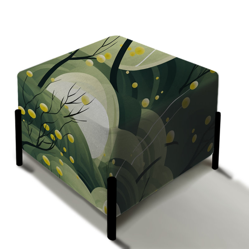 Repose-pieds vert, paysage tranquille et zen