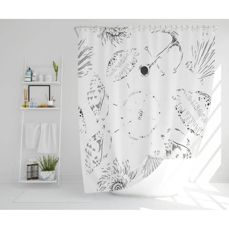 Claudia Polyester Shower Curtain Set, 168cm H x 168cm W