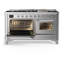 Majestic III Series 60 Inch Dual Fuel Range with 7 Sealed Burners, Griddle, in Blue Grey (Liquid Propane, Burnished Trim)-117886131-117886132-117886139