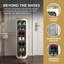 7-Tier 360° Rotating Shoe Cabinet – Slim White & Gold Storage Rack with Adjustable Shelves for Entryway, Small Spaces