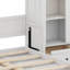 Grand lit plateforme escamotable avec tablette, armoires latérales, tiroirs et DEL-115733980