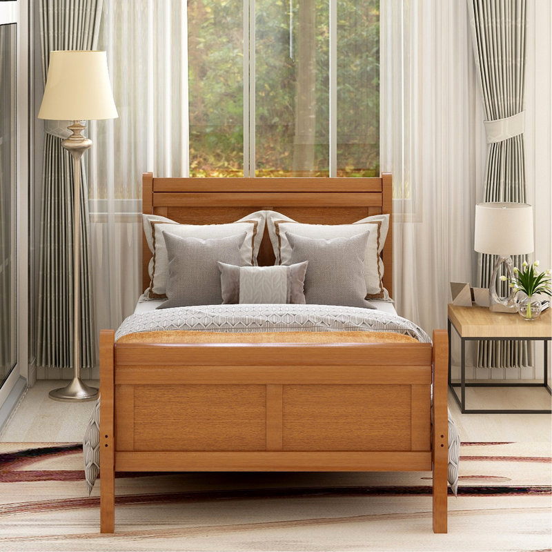And Twin Wood Platform Bed With Headboard & - Fits Mattress, Easy Assembly, No Box Spring Needed Solid Frame, Twin-size Required, To Put Together,