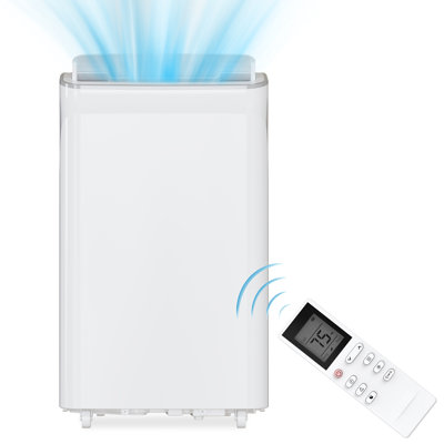 Climatiseur portatif 3 en 1 avec déshumidificateur et ventilateur, climatiseur portatif de 14 000 BTU pour une pièce de moins de 700 pieds carrés avec télécommande, minuterie 24H, mode veille silencieuse, ensemble de 3 vitesses et fenêtre inclus (blanc)